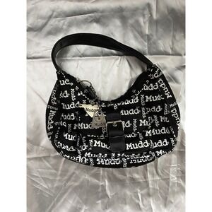 Vintage 90s Mudd Jeans Logo‎ Hand Bag Purse w Keychains Y2K Delias Limited Too